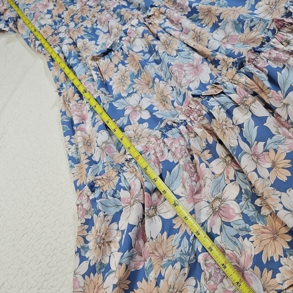 Sienna Sky Floral Tiered Maxi Dress with Flutter Sleeves - Picture 6 of 9